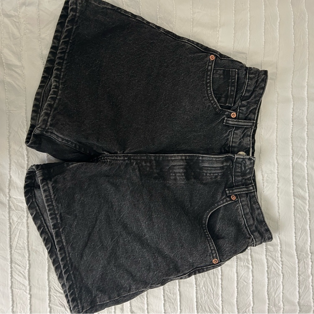 Zara Charcoal Denim Shorts